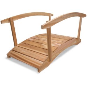 6-ft Arched Cedar Garden Bridge – Rustic Footbridge for Landscaped Lawns & Ponds