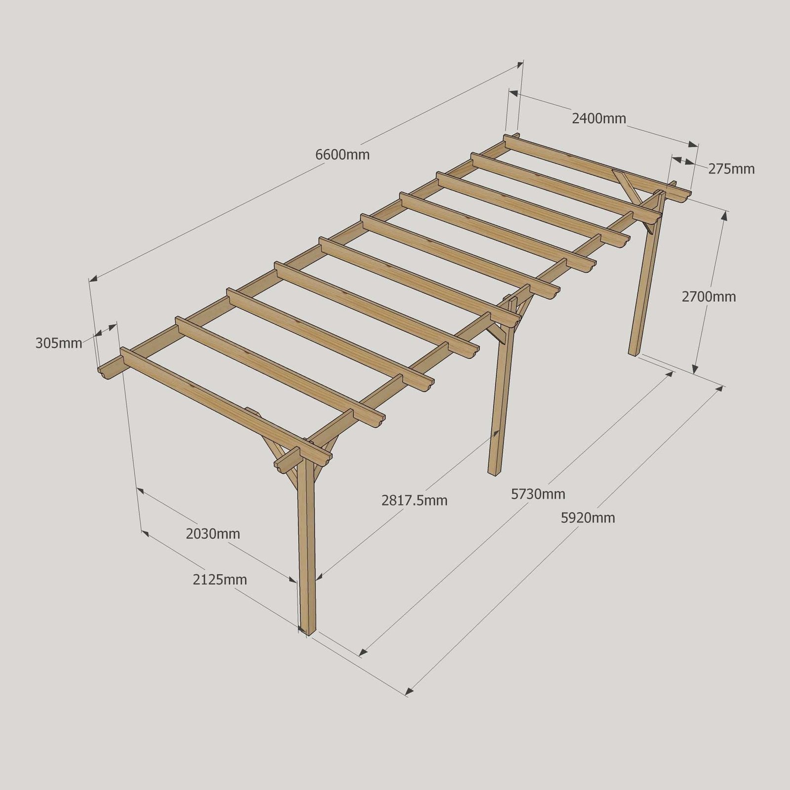 Large-Size-Heavy-Duty-Lean-To-Pergola-Complete-DIY-Kit-Quality-Tanalised-Timber-13