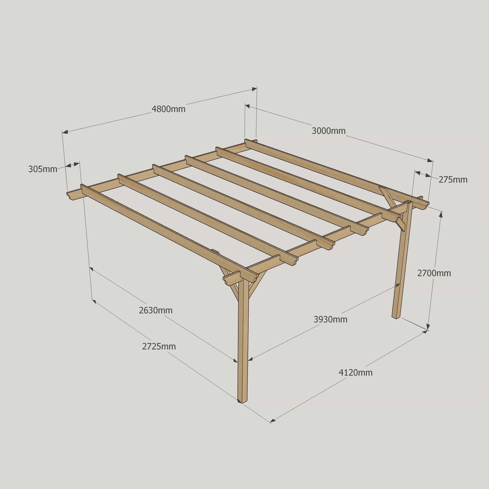 Large-Size-Heavy-Duty-Lean-To-Pergola-Complete-DIY-Kit-Quality-Tanalised-Timber-16