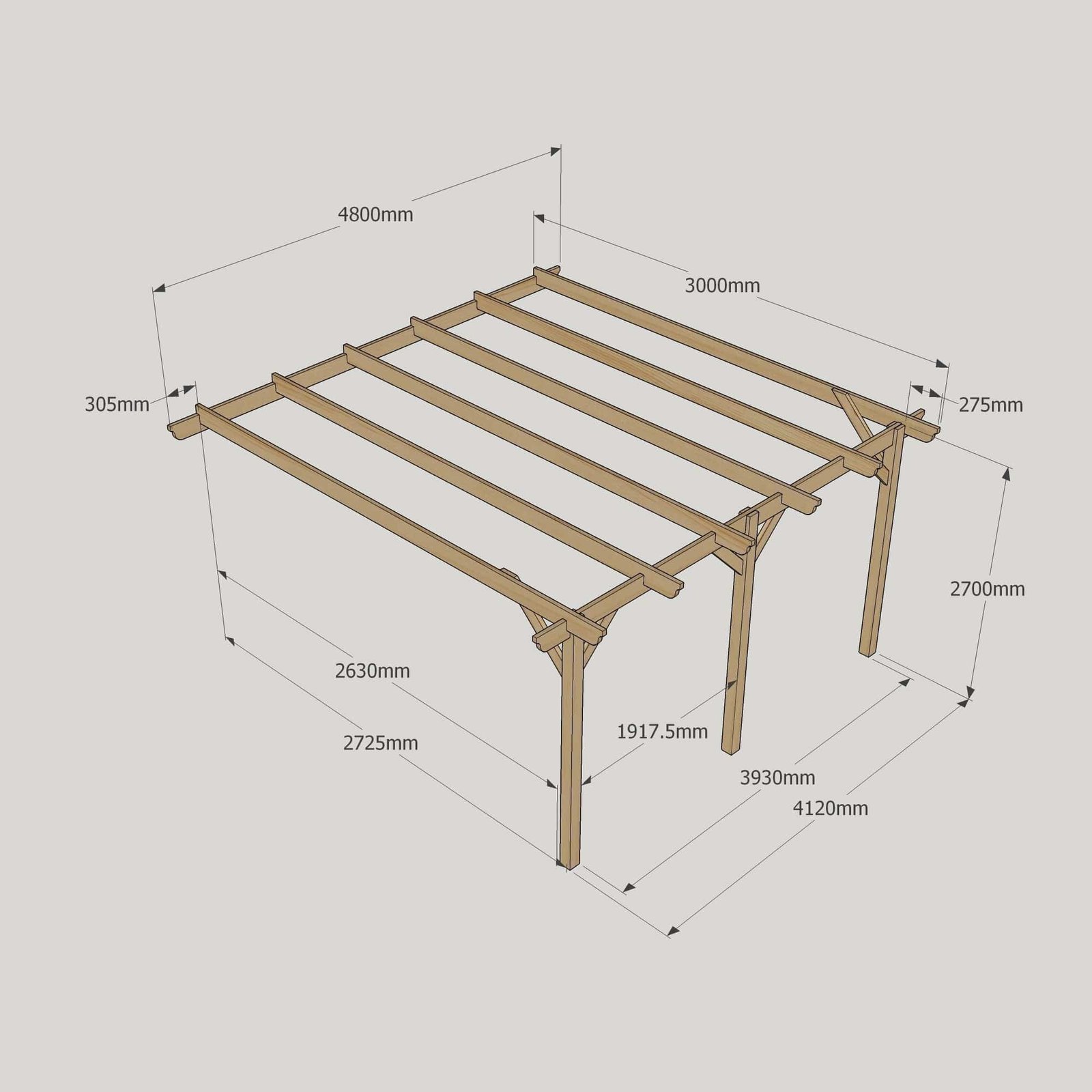 Large-Size-Heavy-Duty-Lean-To-Pergola-Complete-DIY-Kit-Quality-Tanalised-Timber-17