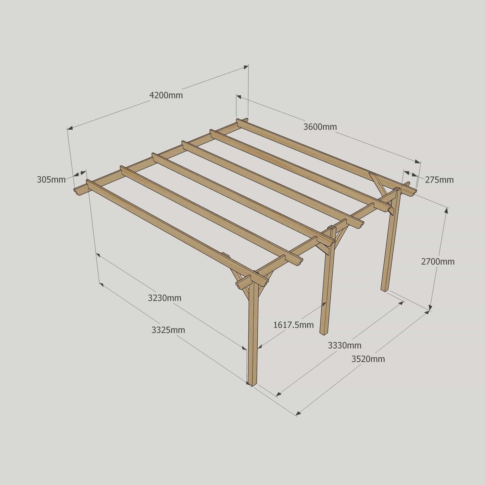 Large-Size-Heavy-Duty-Lean-To-Pergola-Complete-DIY-Kit-Quality-Tanalised-Timber-21
