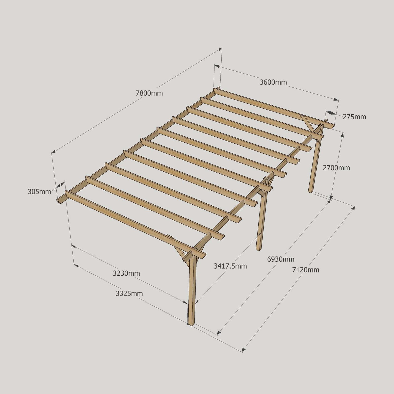Large-Size-Heavy-Duty-Lean-To-Pergola-Complete-DIY-Kit-Quality-Tanalised-Timber-25