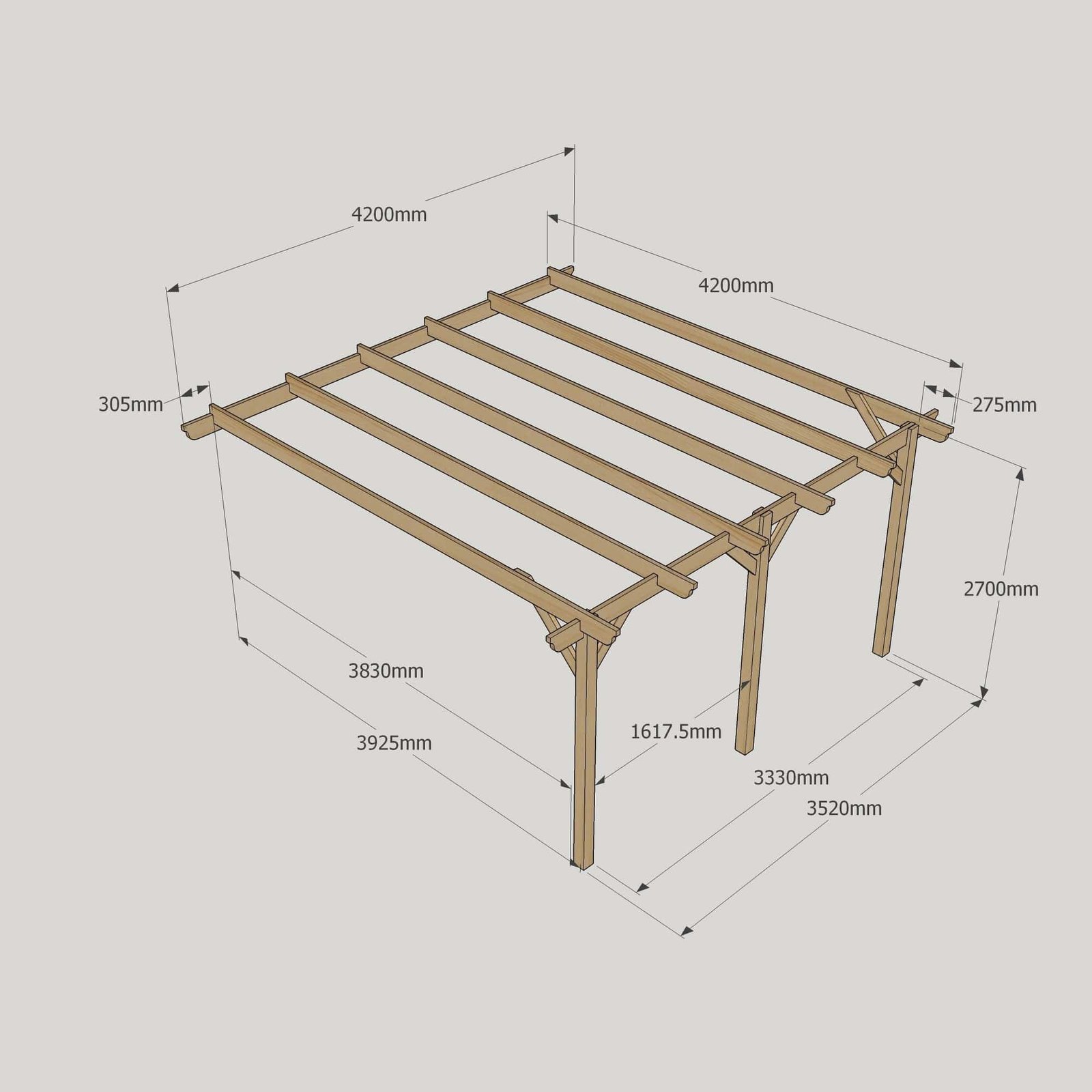 Large-Size-Heavy-Duty-Lean-To-Pergola-Complete-DIY-Kit-Quality-Tanalised-Timber-26