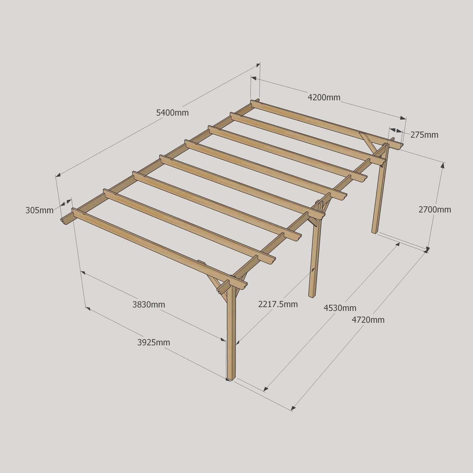 Large-Size-Heavy-Duty-Lean-To-Pergola-Complete-DIY-Kit-Quality-Tanalised-Timber-28