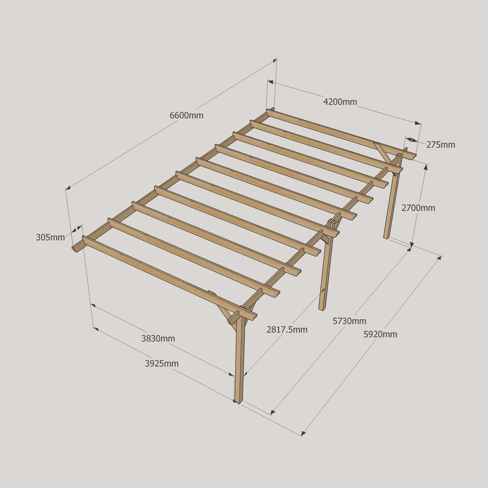 Large-Size-Heavy-Duty-Lean-To-Pergola-Complete-DIY-Kit-Quality-Tanalised-Timber-29