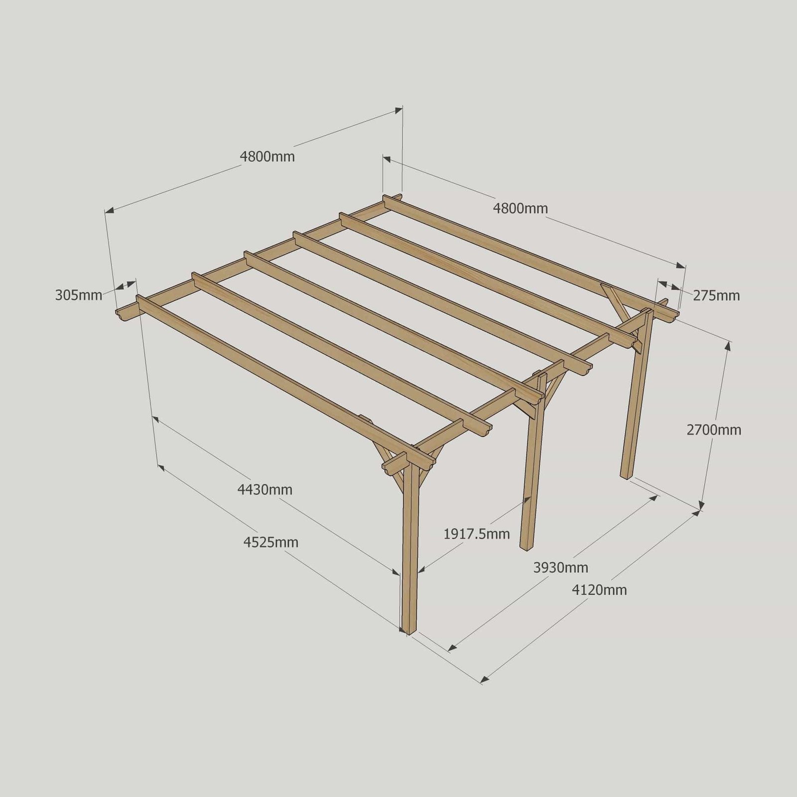 Large-Size-Heavy-Duty-Lean-To-Pergola-Complete-DIY-Kit-Quality-Tanalised-Timber-31