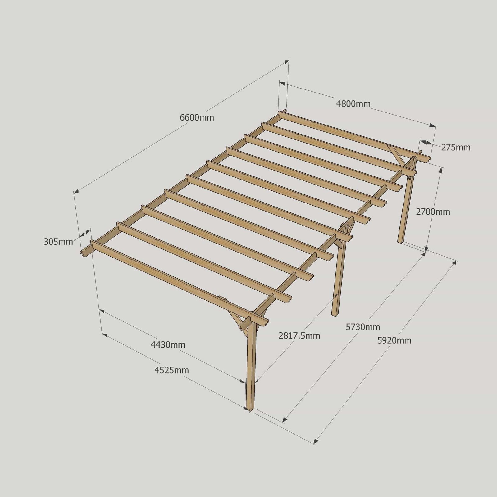 Large-Size-Heavy-Duty-Lean-To-Pergola-Complete-DIY-Kit-Quality-Tanalised-Timber-33