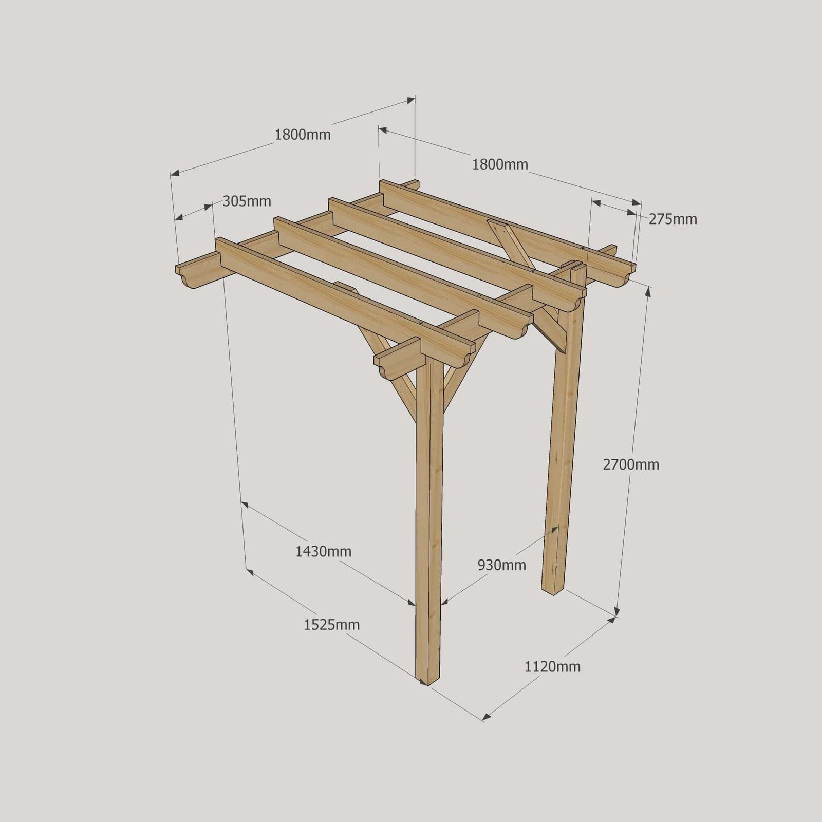 Large-Size-Heavy-Duty-Lean-To-Pergola-Complete-DIY-Kit-Quality-Tanalised-Timber-4