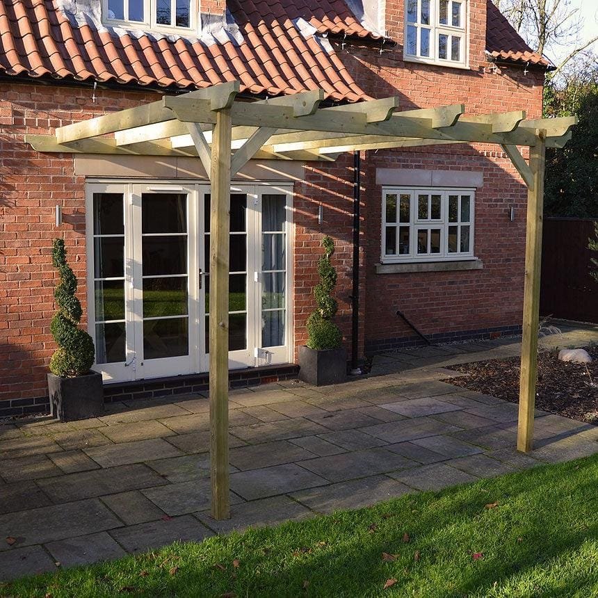 Large-Size-Heavy-Duty-Lean-To-Pergola-Complete-DIY-Kit-Quality-Tanalised-Timber